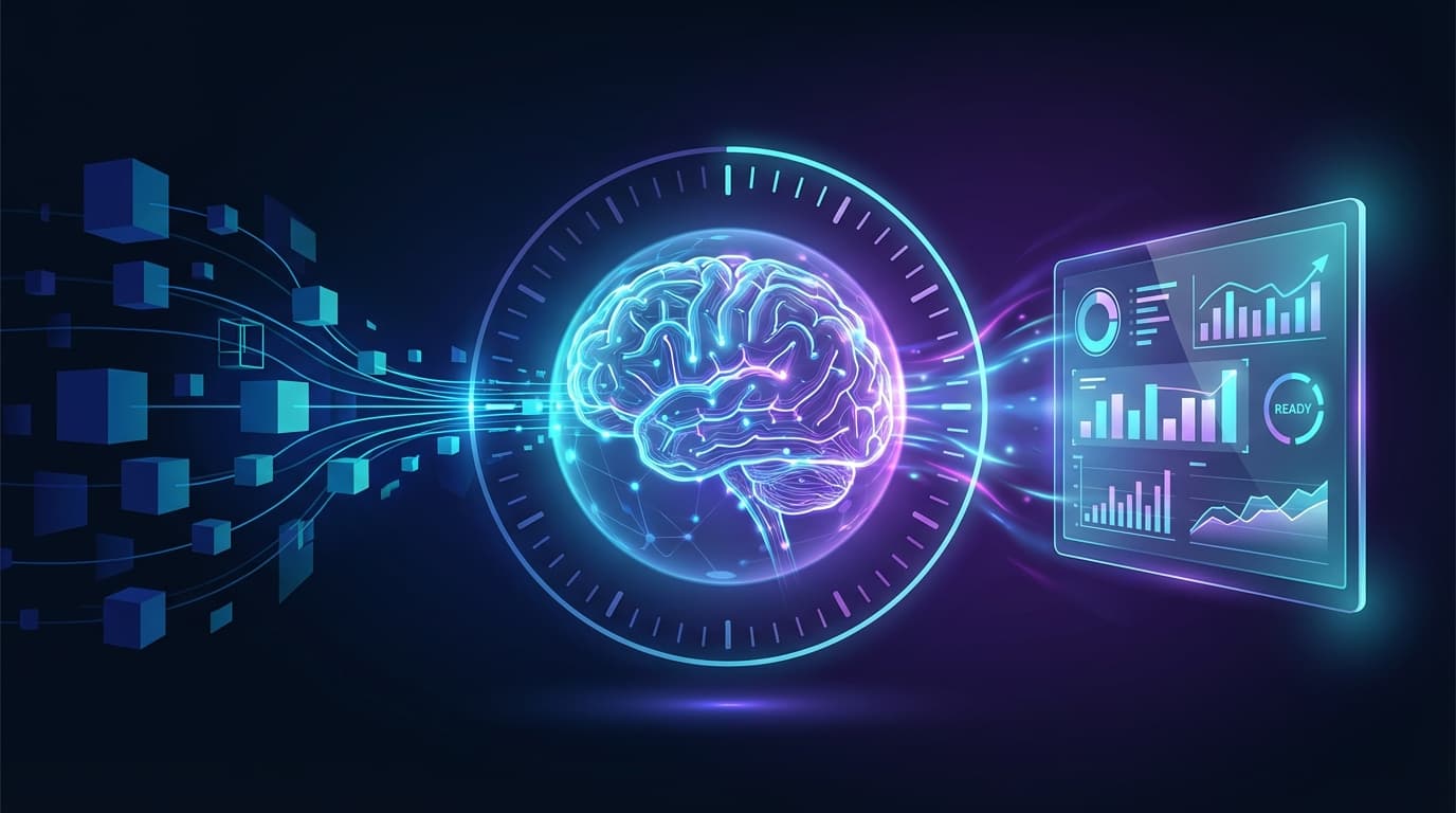 AI brain processing campaign data and generating an instant audit report