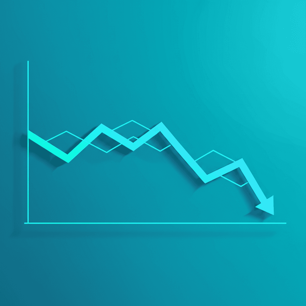 Downward-trending cost graph with a stable conversion line showing CPC reduction
